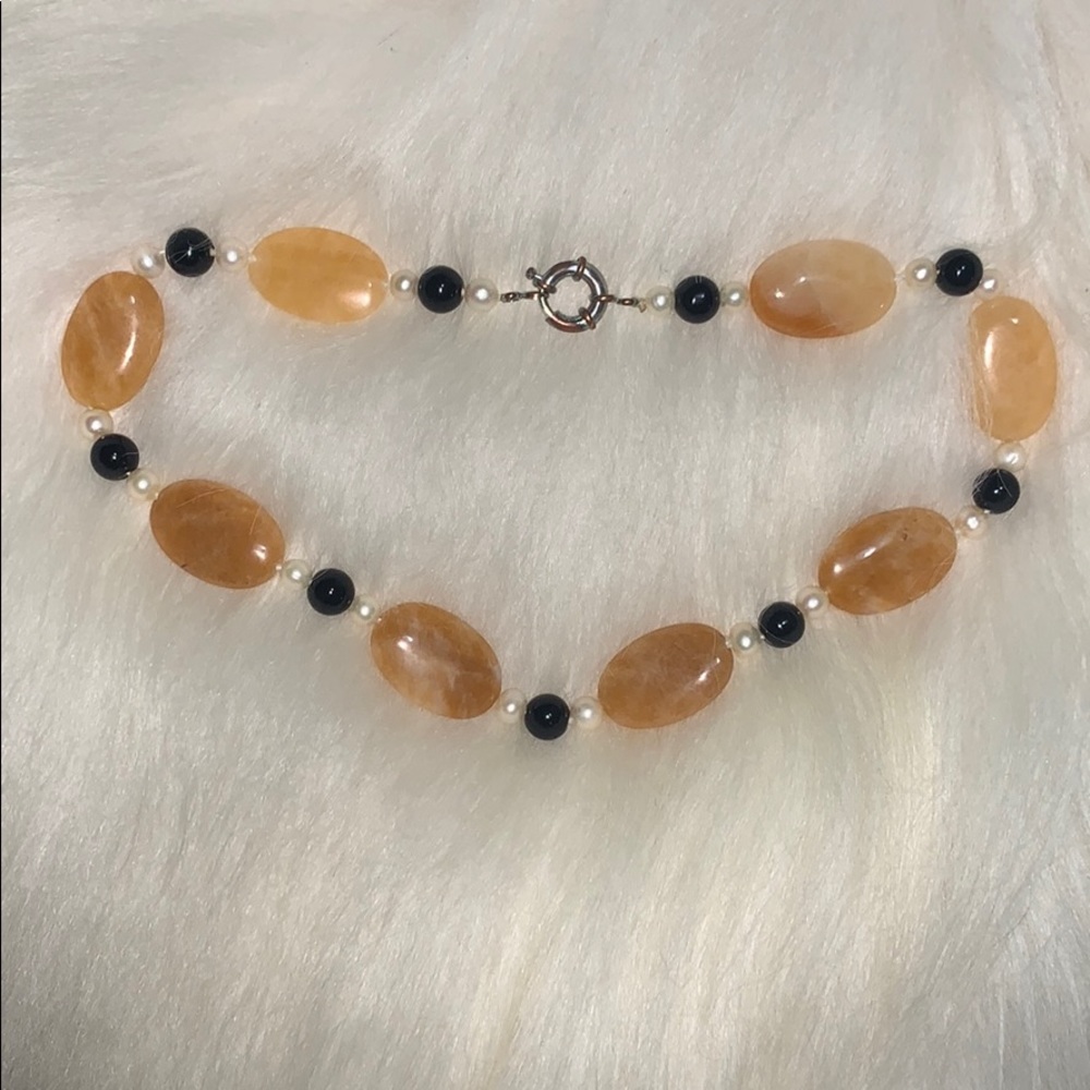 MASHA of SWEDEN Yellow Onyx necklace.